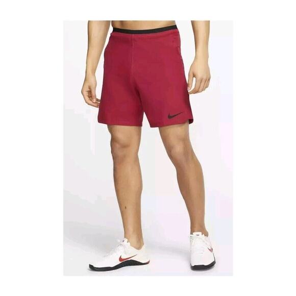 Nike Pro Training Slim Fit Shorts Mens Sz XXL CD4317-620 New Red Dri-Fit - Picture 1 of 13